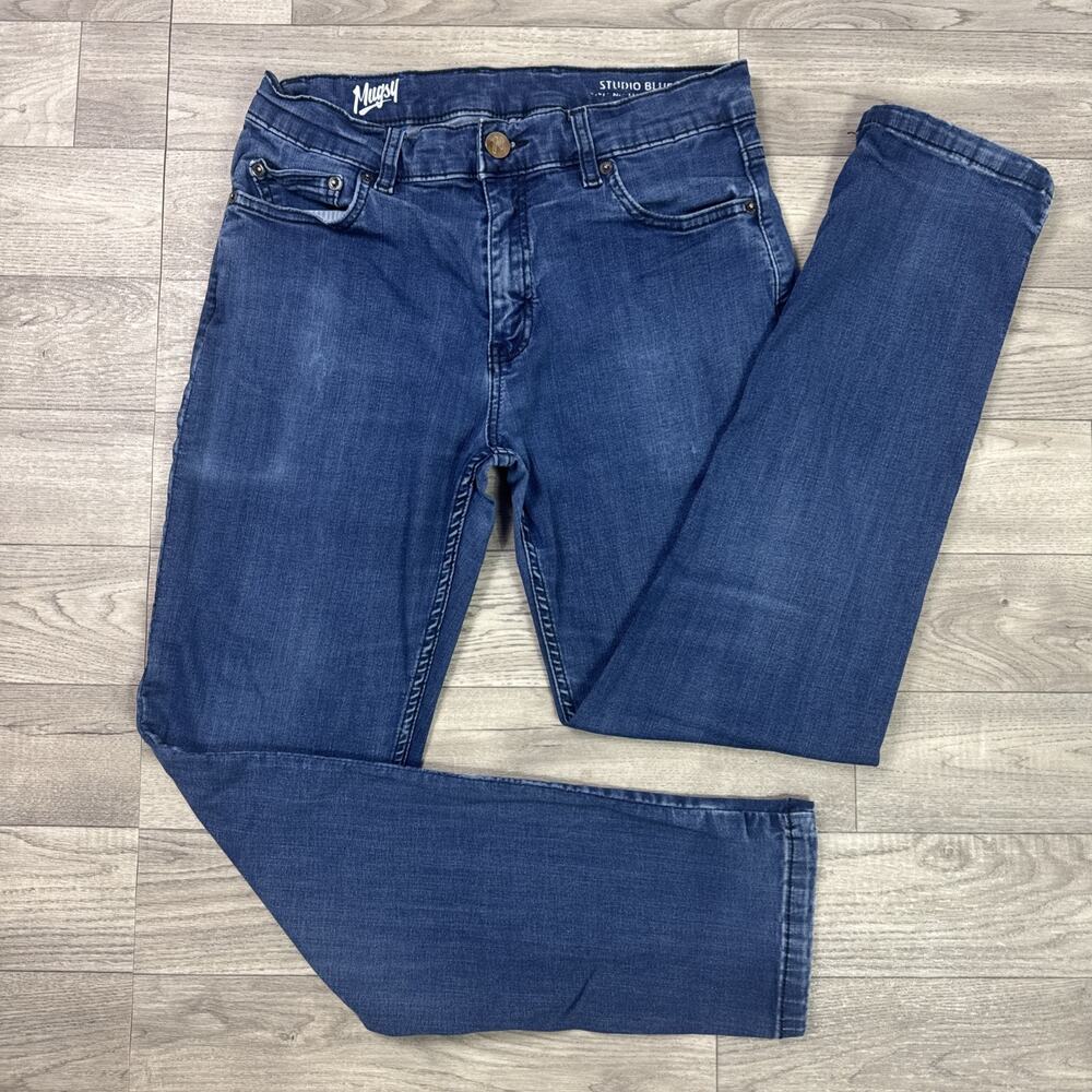 Mugsy Studio Blues Tapered Leg Denim Jeans Medium Wash sz 33 x 29